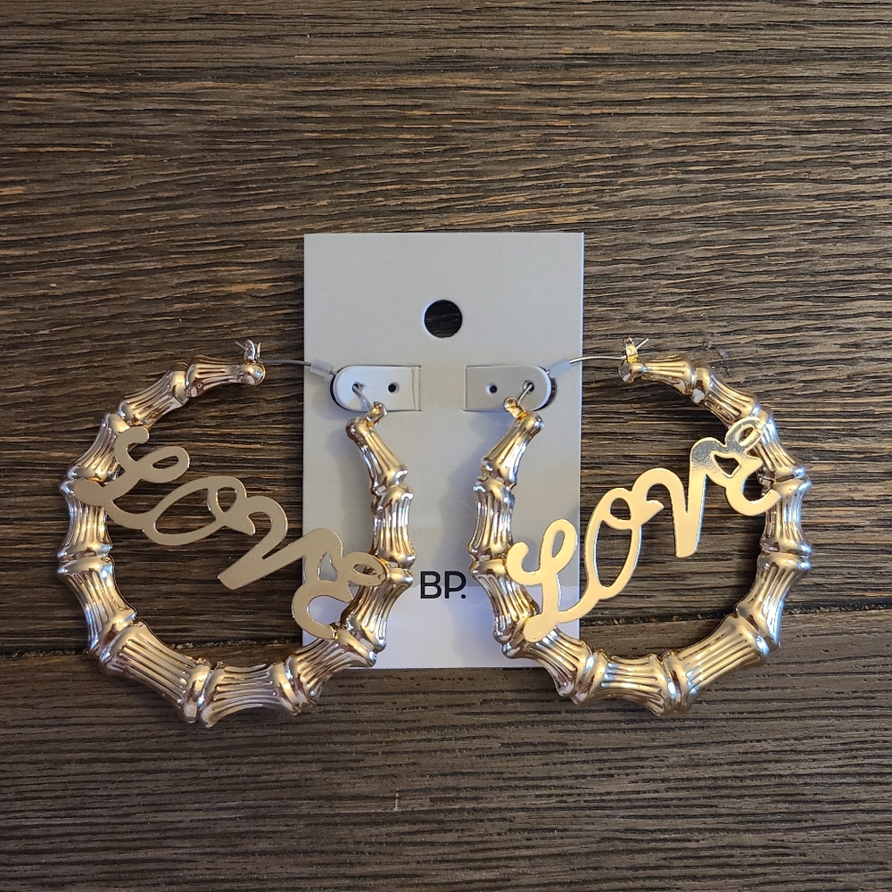 NEW Nordstrom BP. Love bamboo hoop oversized earri
